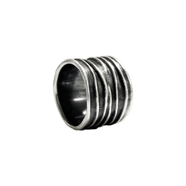 ANGELtype Stacked Ring – Heavyweight .925 Sterling Silver Stacked Leather Imitation Band
