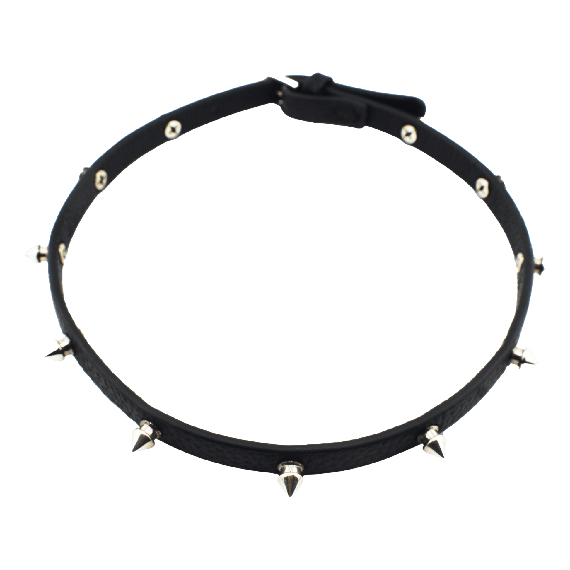 .925 STUDDED LEATHER BRACELET - angeltype