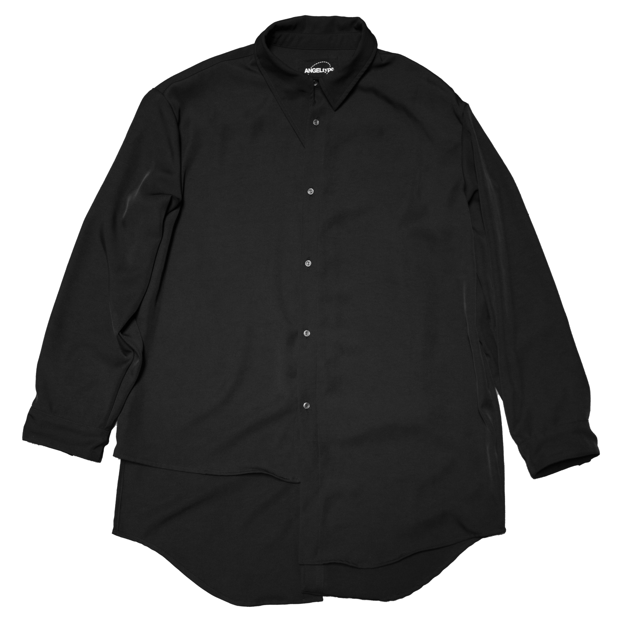 Asymmetric Dress Shirt Oversized Silk-Like Polyester | ANGELtype LA ANGELtype Asymmetric Dress Shirt Oversized Silk-Like Polyester | ANGELtype LA ANGELtype