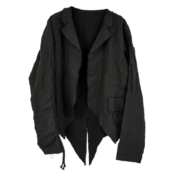 ANGELtype LANGE Dust Tailcoat front – Unwashed Linen Patchwork Coat Los Angeles