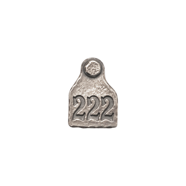 ANGELtype Object Earring – .925 Sterling Silver Livestock Tag Earring Engraved 222