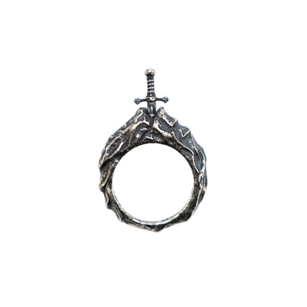 ANGELtype Excalibur Ring – .925 Sterling Silver Ring with Removable Miniature Sword