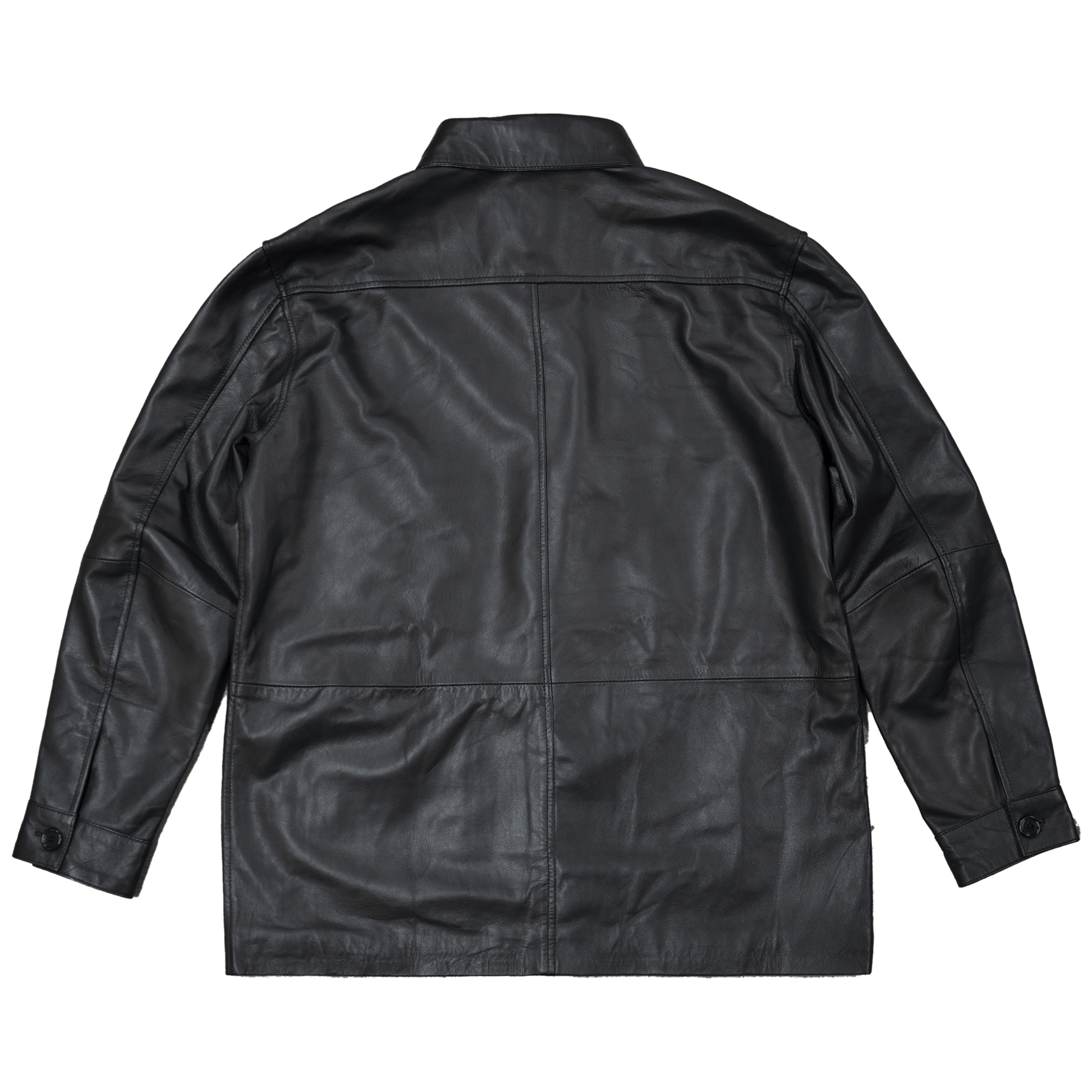 PANELED SHEEPSKIN LEATHER JACKET - angeltype
