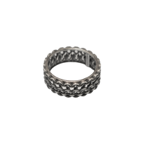 ANGELtype Knit Ring top view – Oxidized Sterling Silver Woven Ring