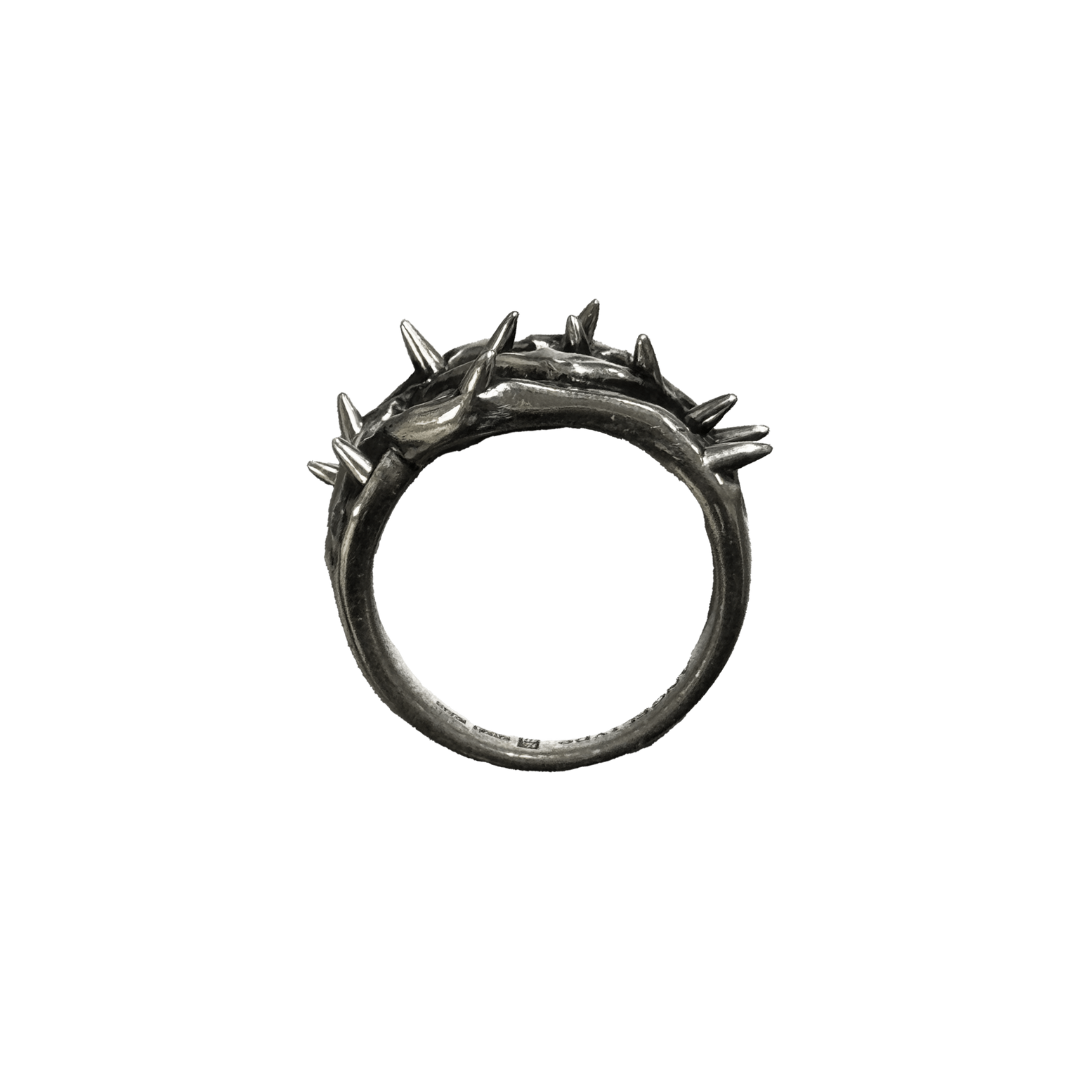 Side view of ANGELtype Bramble Ring – Oxidized Sterling Silver Thorn Detail