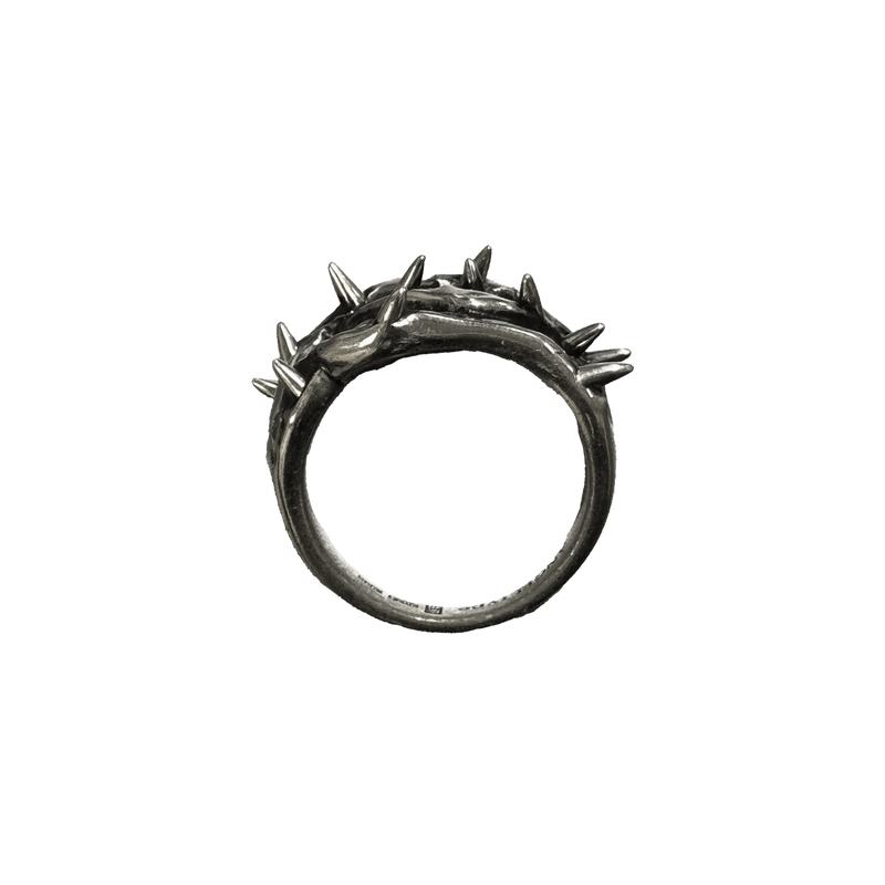 Side view of ANGELtype Bramble Ring – Oxidized Sterling Silver Thorn Detail