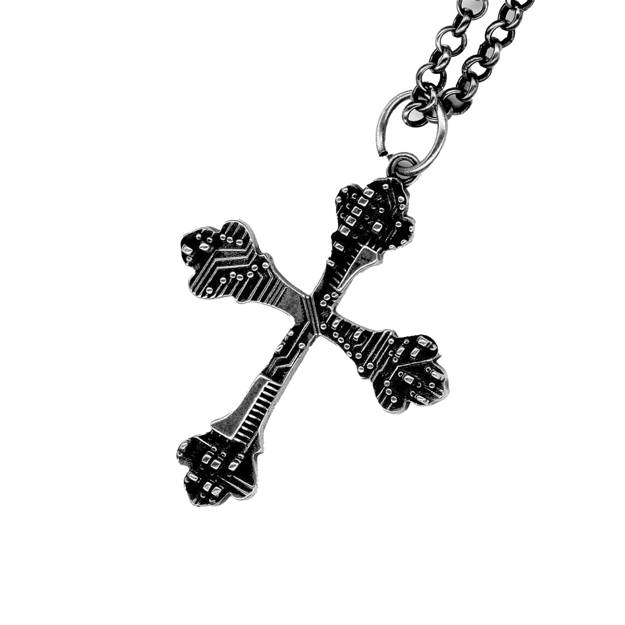 .925 CIRCUIT CROSS NECKLACE - angeltype