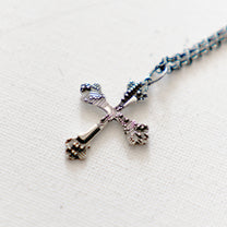 ANGELtype Circuitry Cross Necklace detail – Lightweight Sterling Silver Cross 30mm