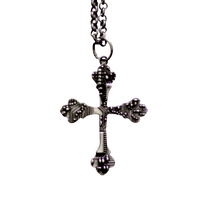 ANGELtype Circuitry Cross pendant flat – Oxidized .925 Silver Circuit Board Texture