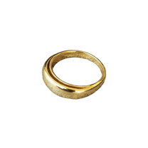 ANGELtype Crescent Ring 18k gold plated – Double Band Sterling Silver Ring