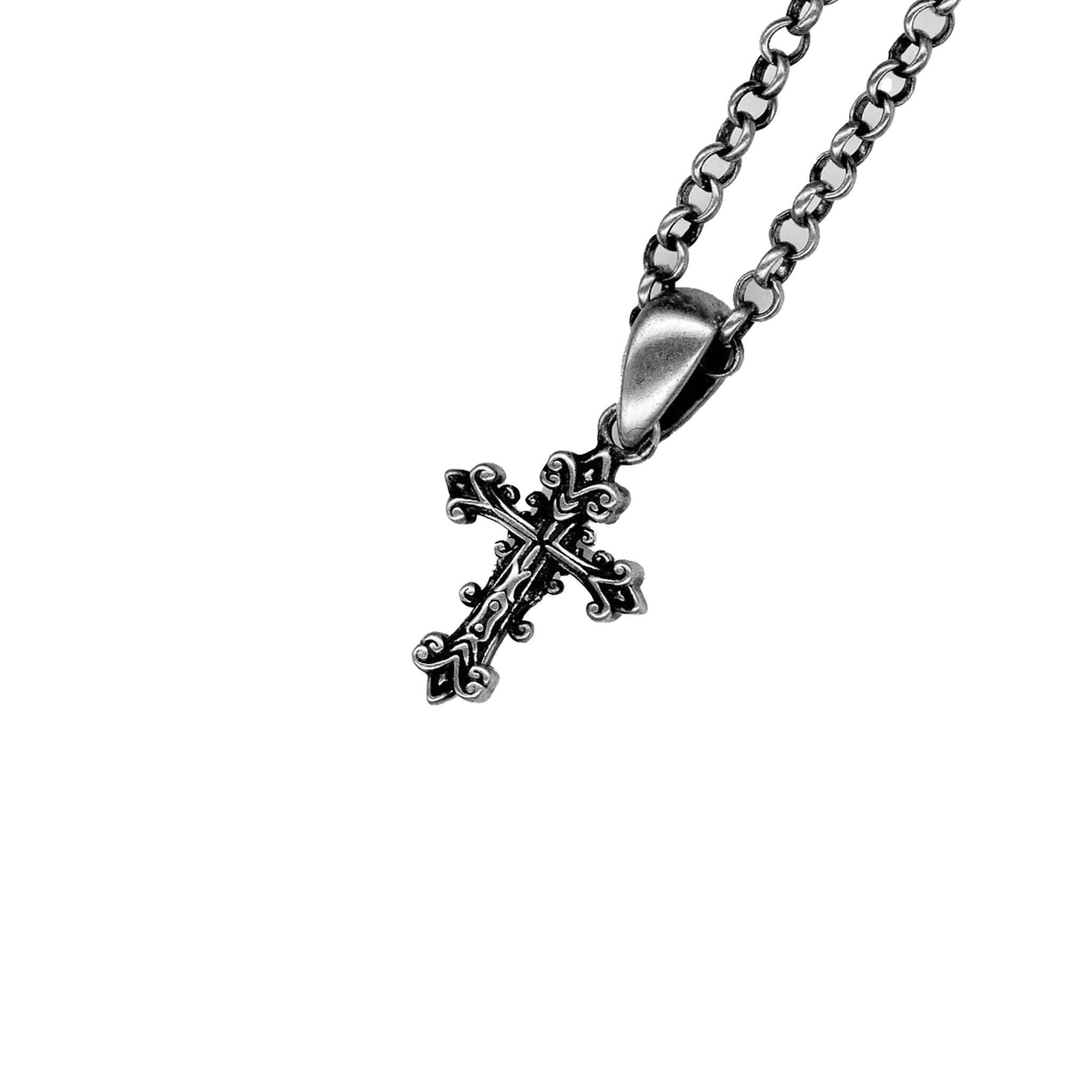 .925 MINI BLOOM CROSS NECKLACE - angeltype