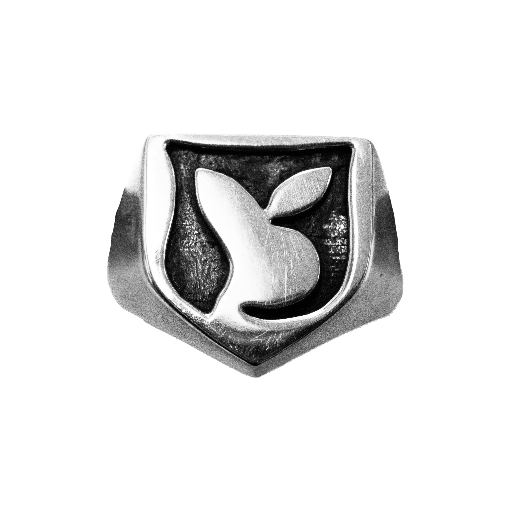 .925 RABBIT SHIELD SIGNET RING - angeltype