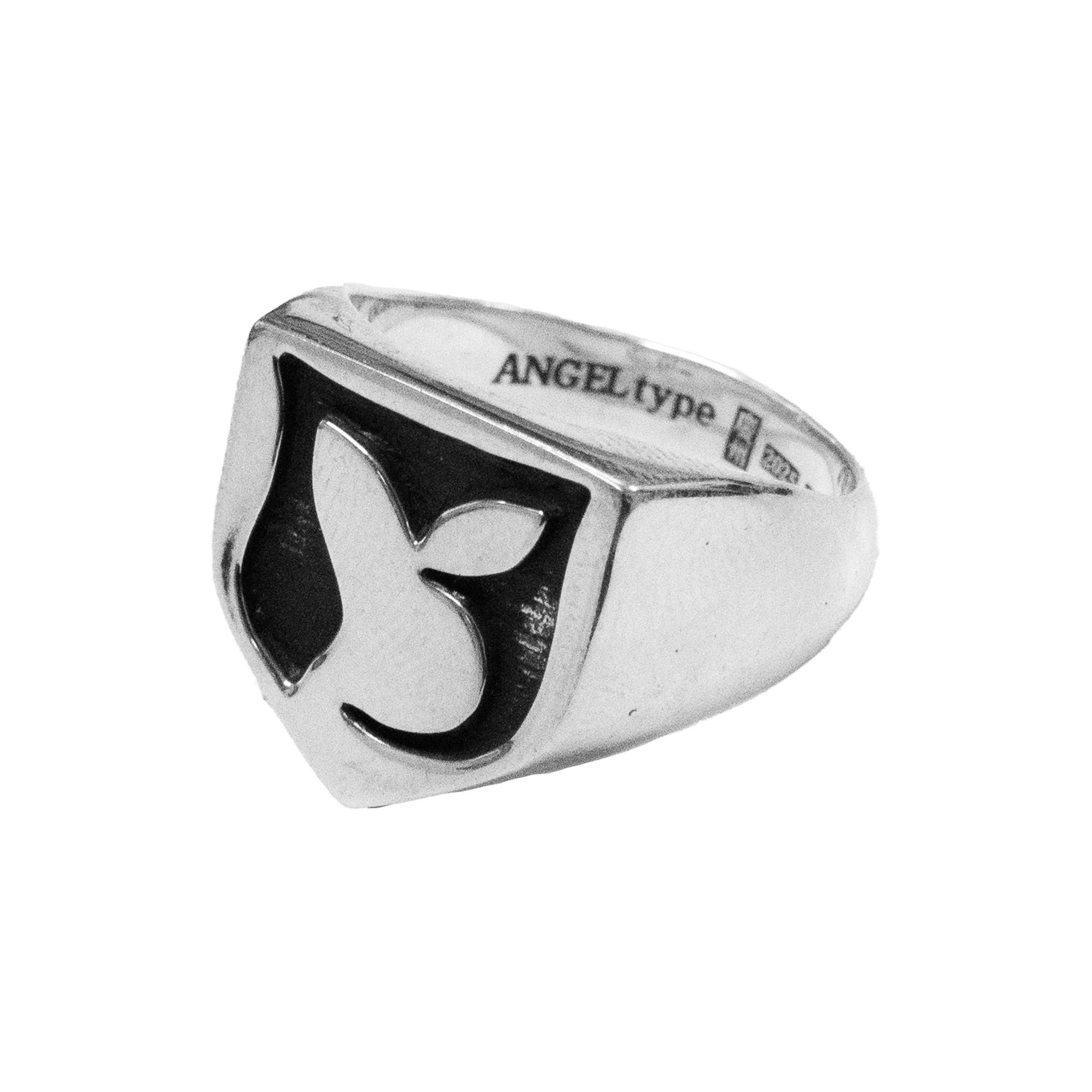 .925 RABBIT SHIELD SIGNET RING - angeltype