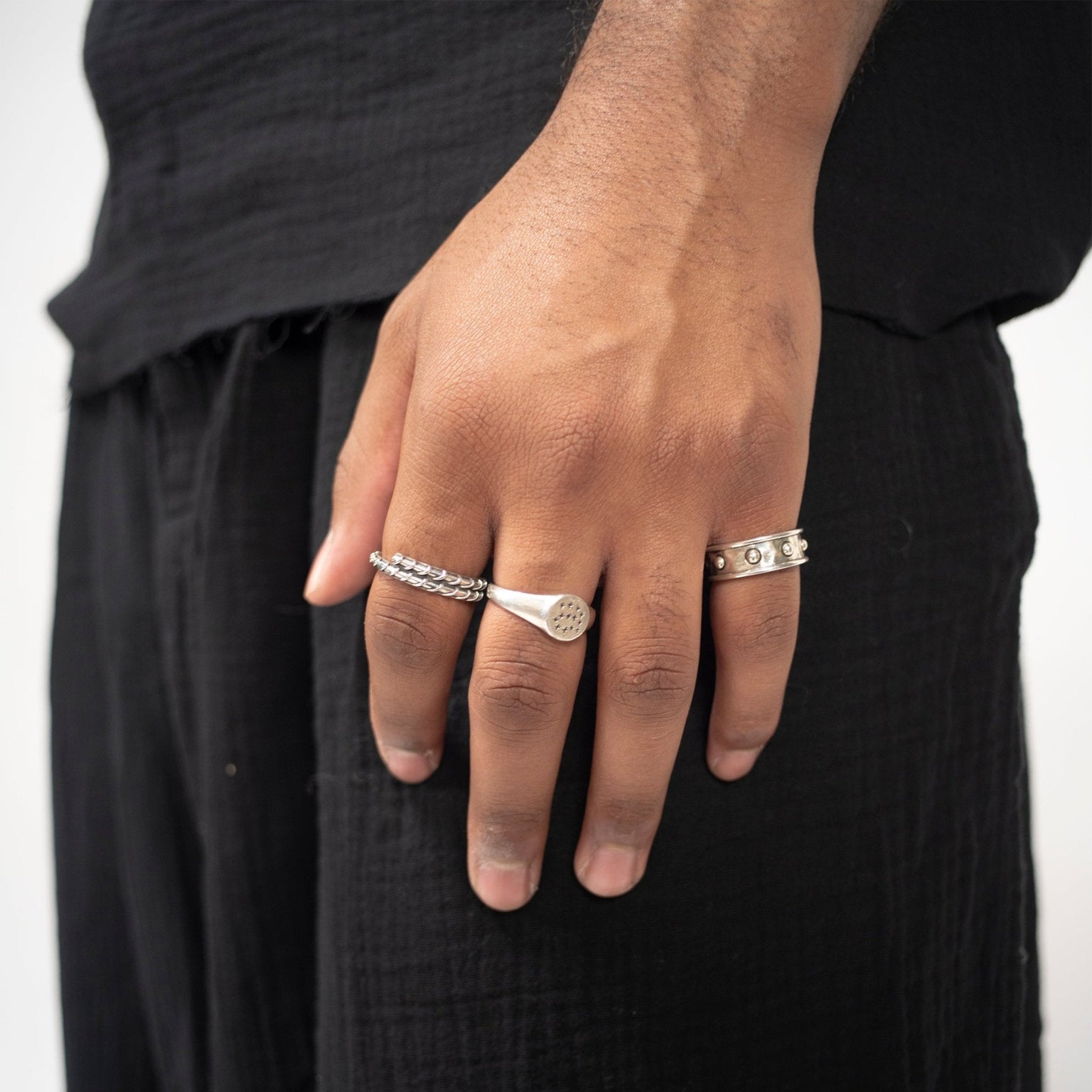 ANGELtype Rebar Ring worn – Solid .925 Silver Industrial Ring Los Angeles