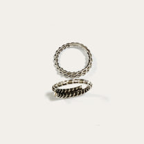 ANGELtype Rebar Ring top view – Oxidized Sterling Silver Rebar Motif Ring
