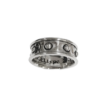 ANGELtype Rosary Ring side view – Oxidized Sterling Silver Rosary Ring