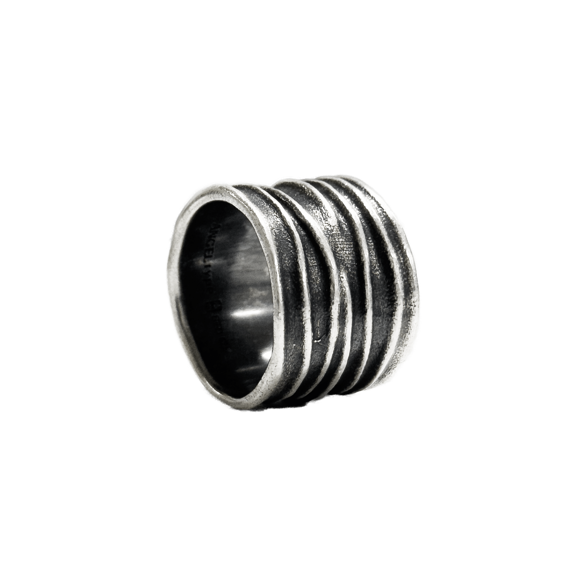 ANGELtype Stacked Ring – Heavyweight .925 Sterling Silver Stacked Leather Imitation Band