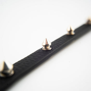 .925 STUDDED LEATHER BRACELET - angeltype
