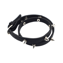 .925 STUDDED LEATHER BRACELET - angeltype