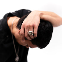 ANGELtype Malus Ring worn – Sculptural Statement Ring Independent Brand Los Angeles