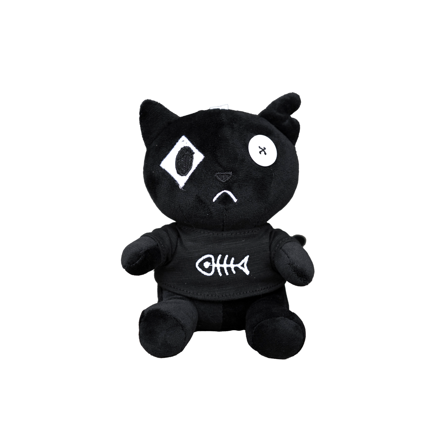 ANGELtype Salami Plus Charm – Original Character Black Cat Plush Keychain