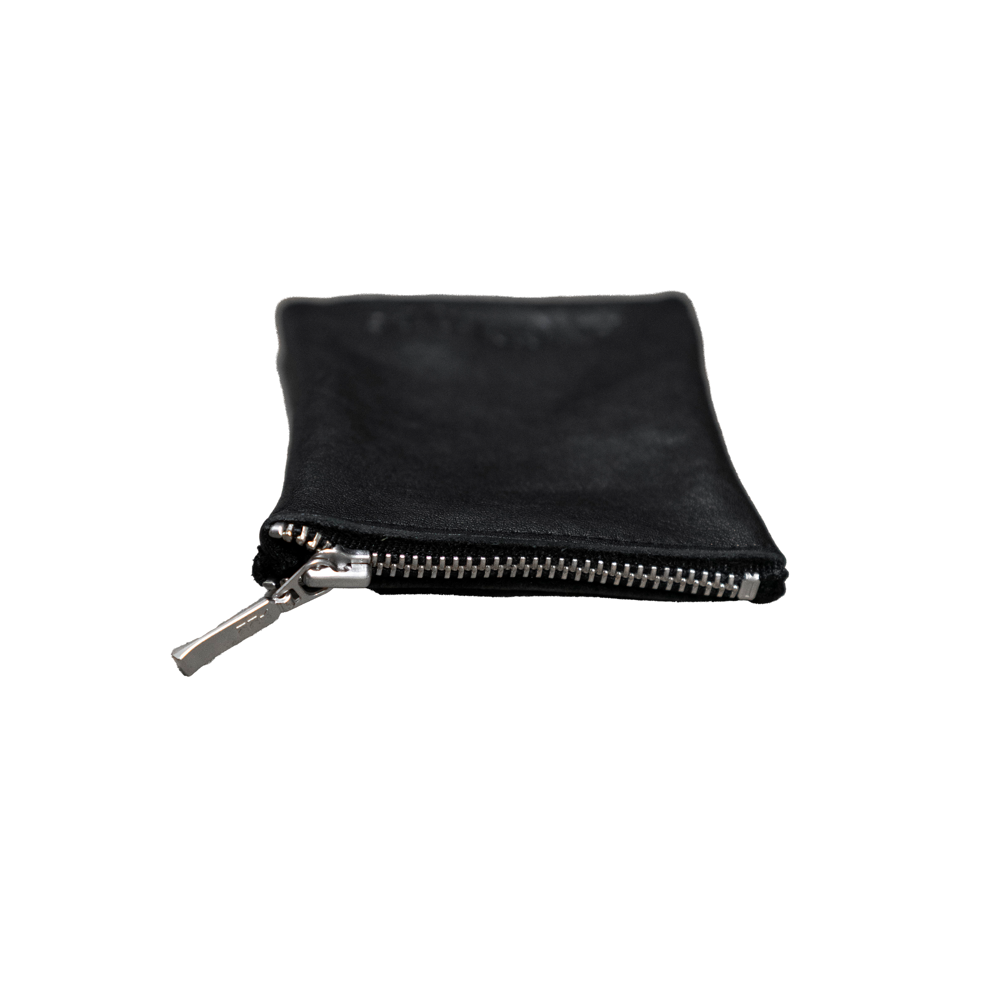 ANGELtype Leather Jewelry Pouch v3 side – Black Leather Jewelry Pouch YKK Zipper