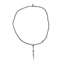 ANGELtype Sword of Ruin pendant flat – Tapered Silver Sword with Chainlink Break