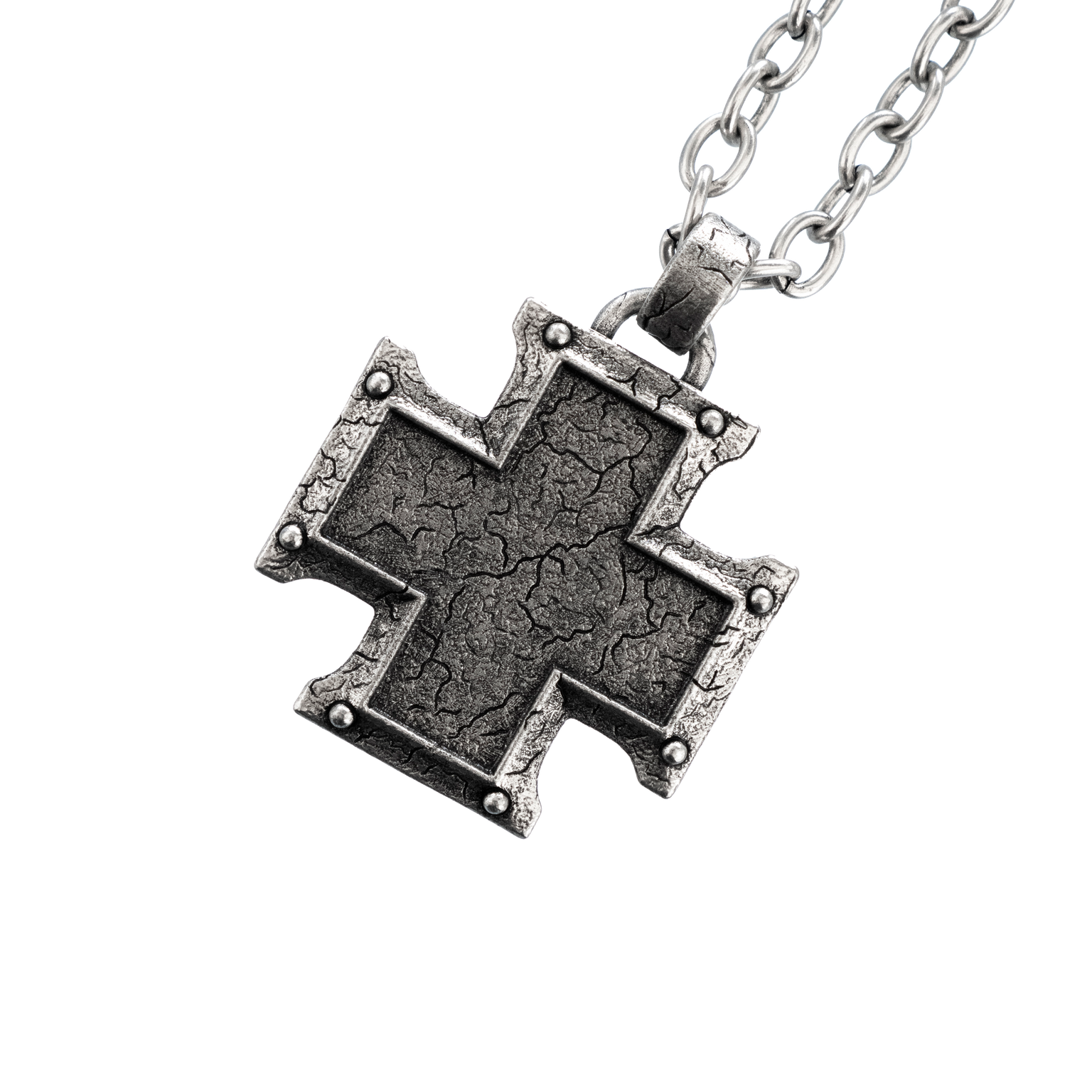 ANGELtype Bastion Necklace – Medieval Cross Pendant Solid Brass or Sterling Silver