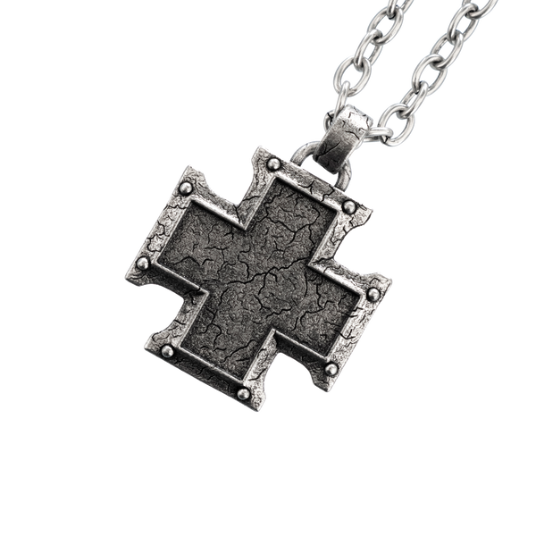 ANGELtype Bastion Necklace – Medieval Cross Pendant Solid Brass or Sterling Silver