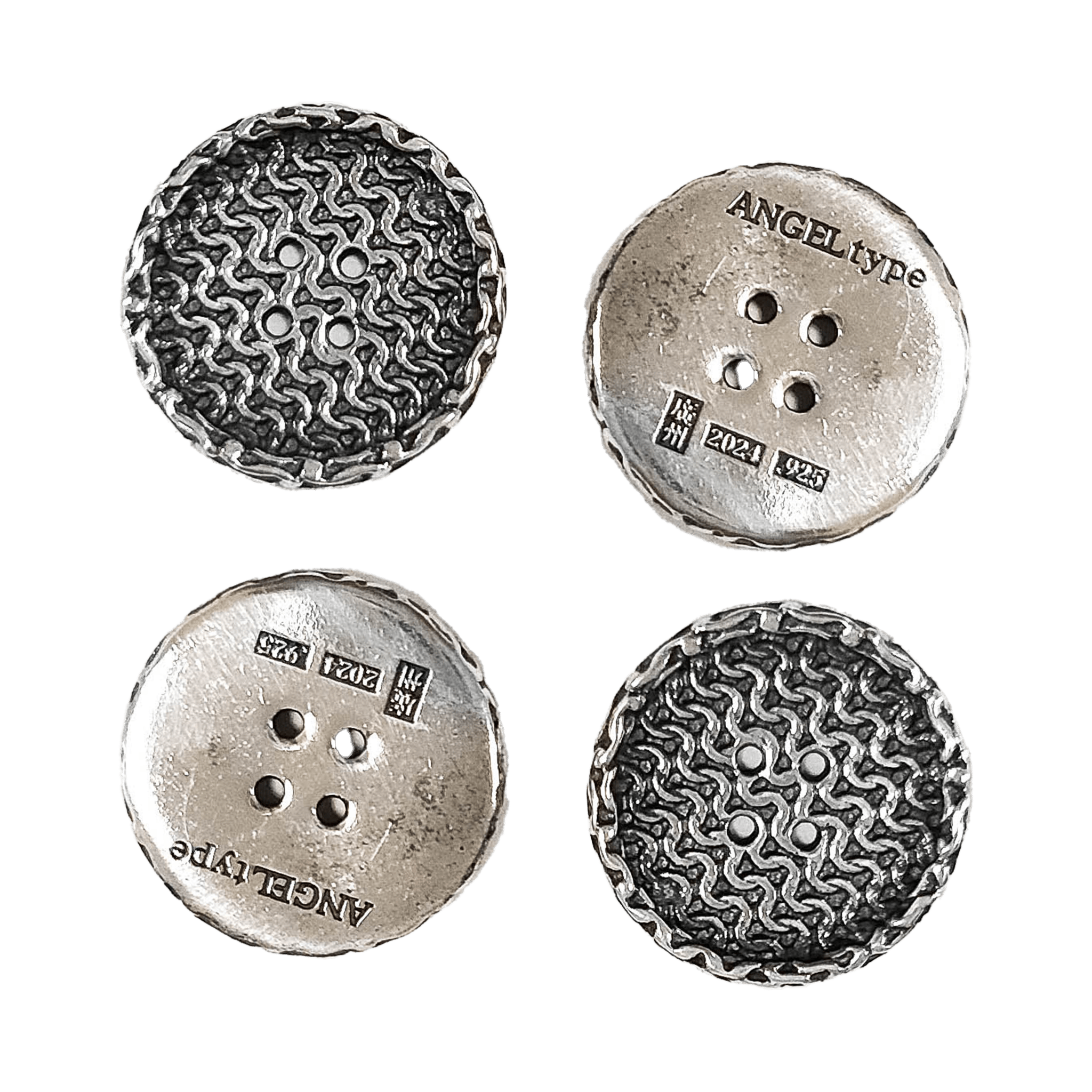 (A) .925 CHAINMAIL BUTTON SET - angeltype