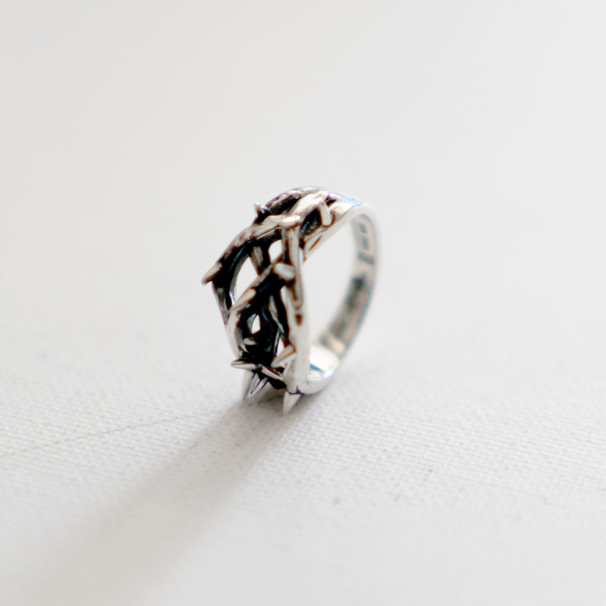 (A) .925 THORNS RING - angeltype