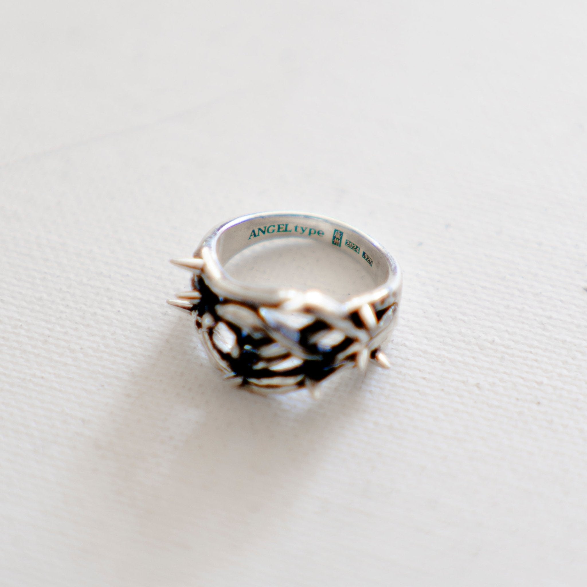 (A) .925 THORNS RING - angeltype