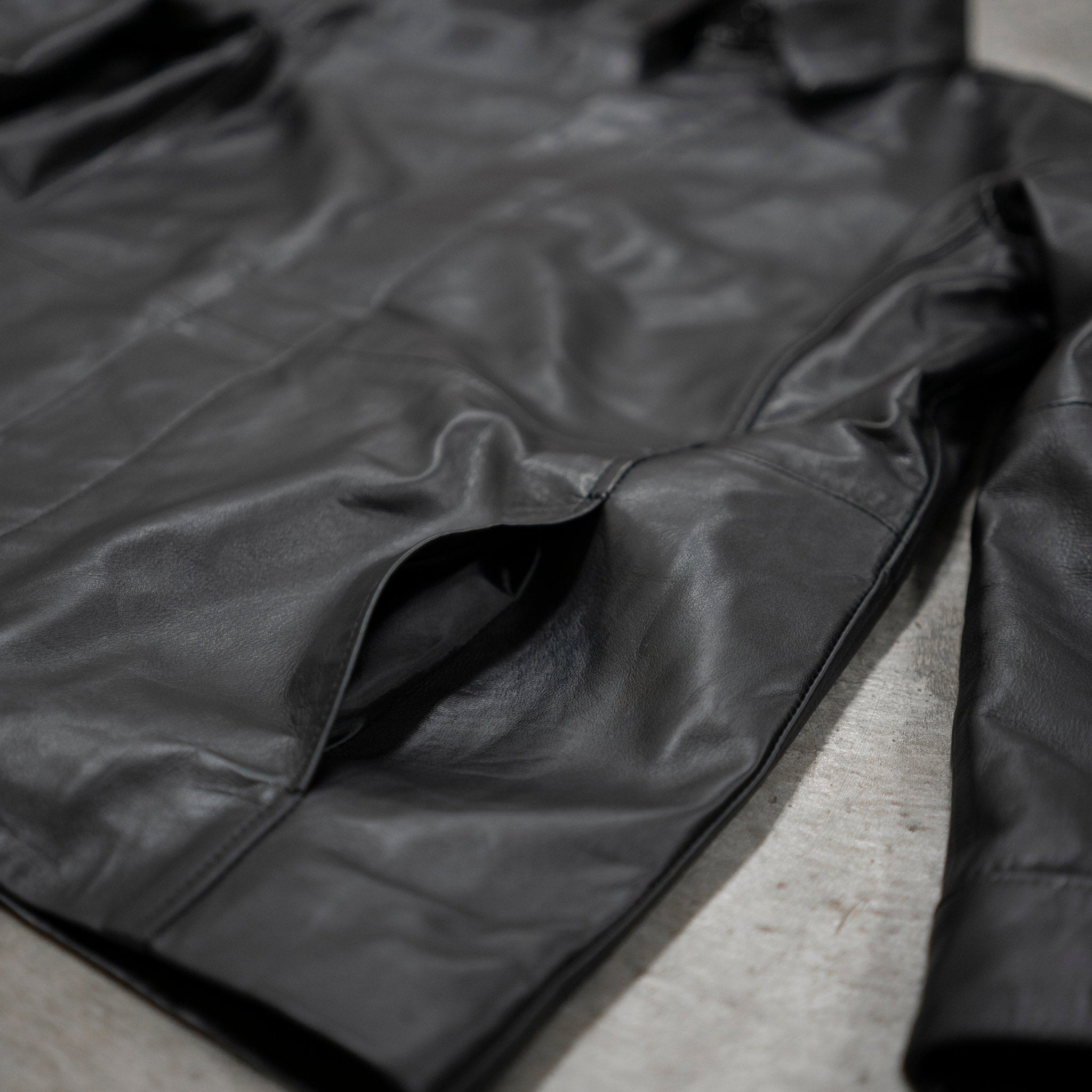 (A) PANELED SHEEPSKIN LEATHER JACKET - angeltype