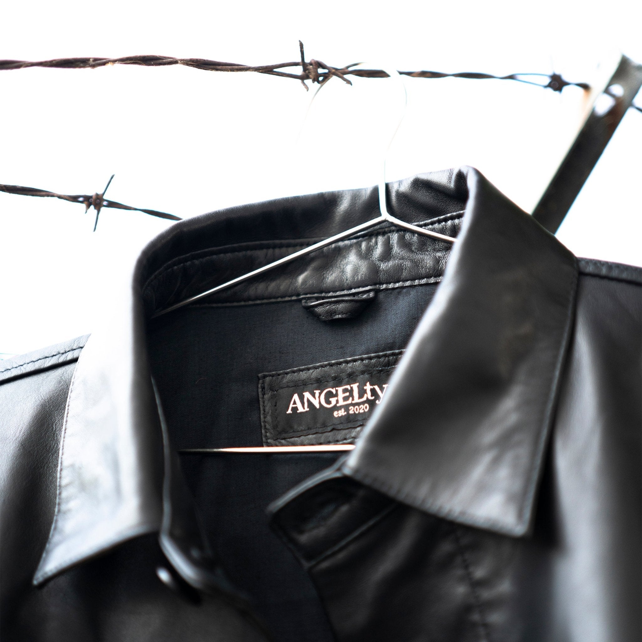 (A) PANELED SHEEPSKIN LEATHER JACKET - angeltype