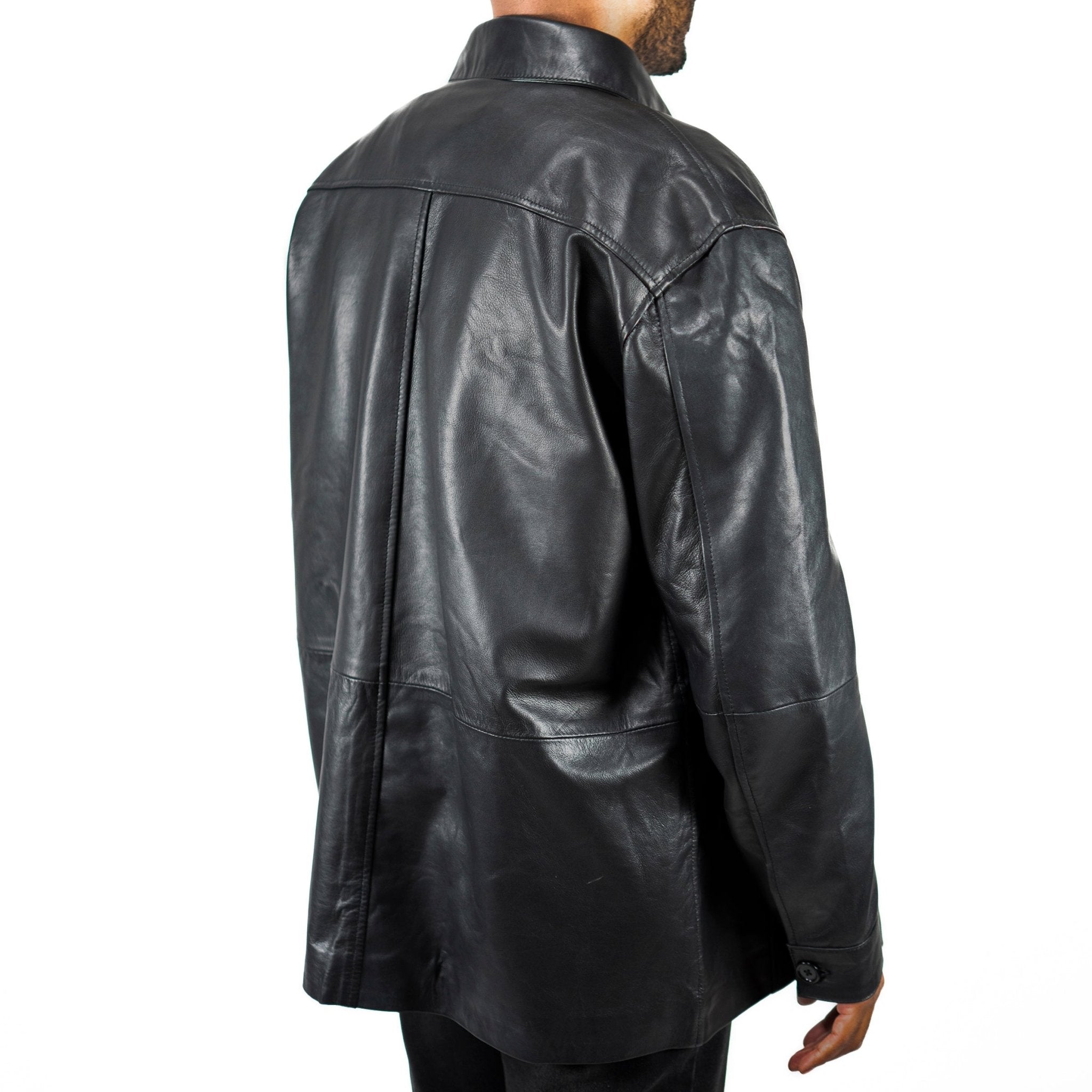 (A) PANELED SHEEPSKIN LEATHER JACKET - angeltype