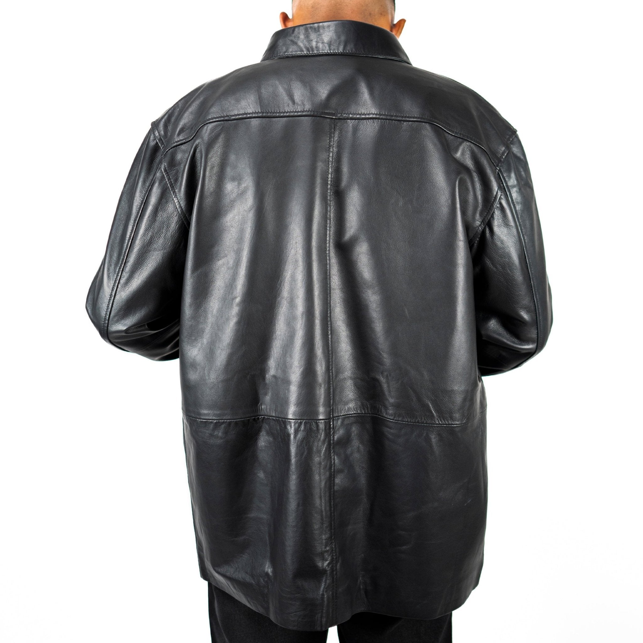 (A) PANELED SHEEPSKIN LEATHER JACKET - angeltype