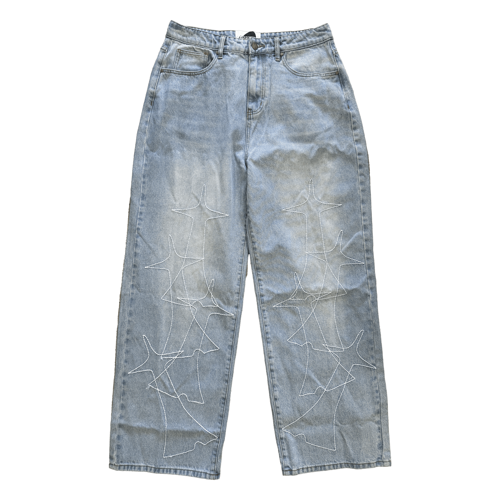 (A) STITCHED BAGGY DENIM - angeltype