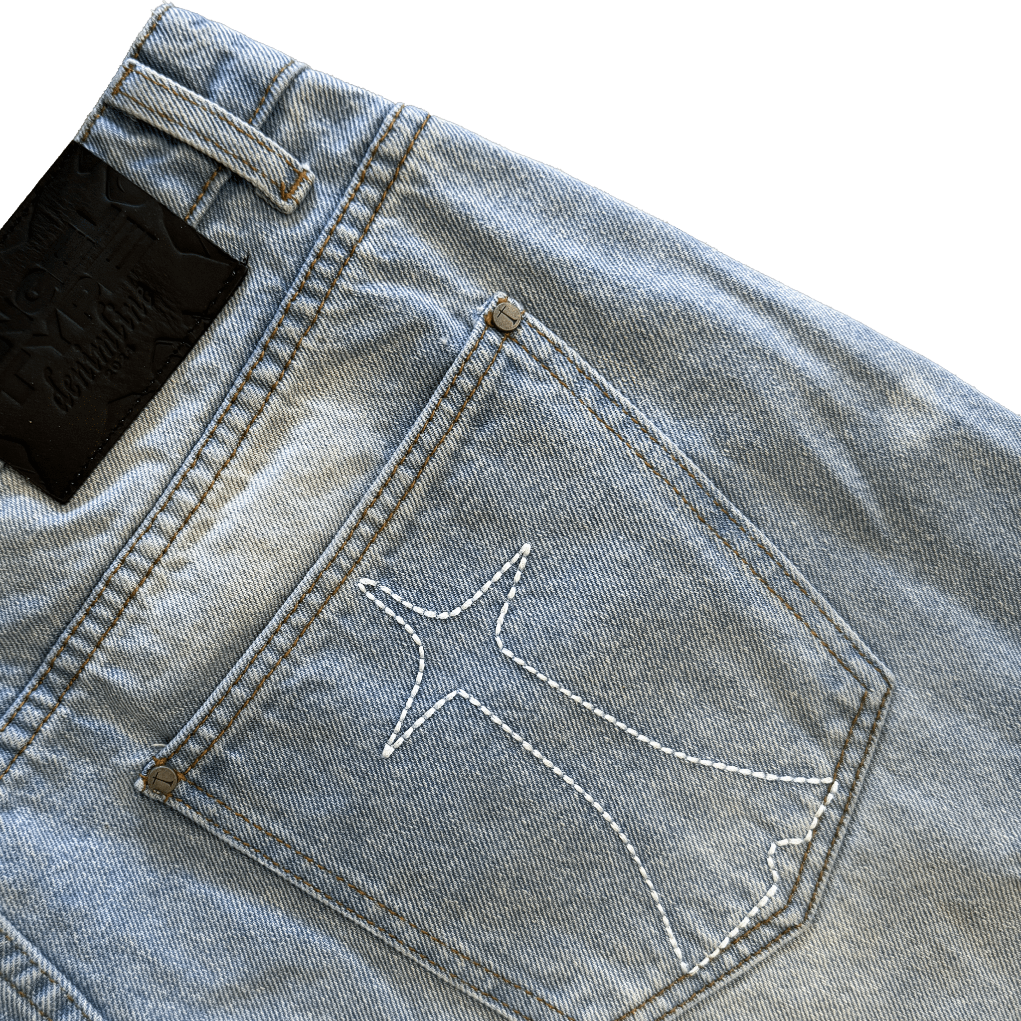 (A) STITCHED BAGGY DENIM - angeltype