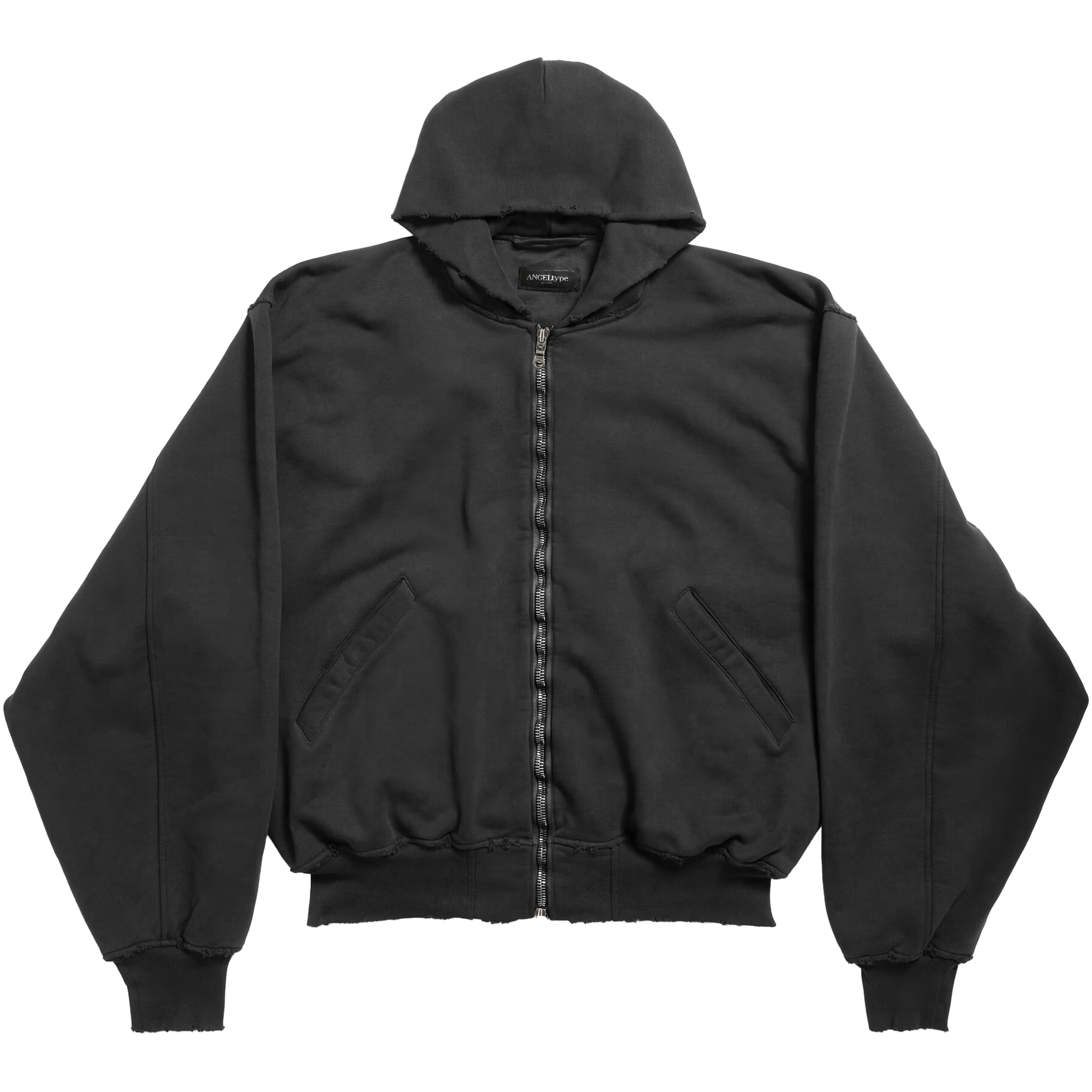 (A) ZIP UP CROPPED HOODIE - angeltype