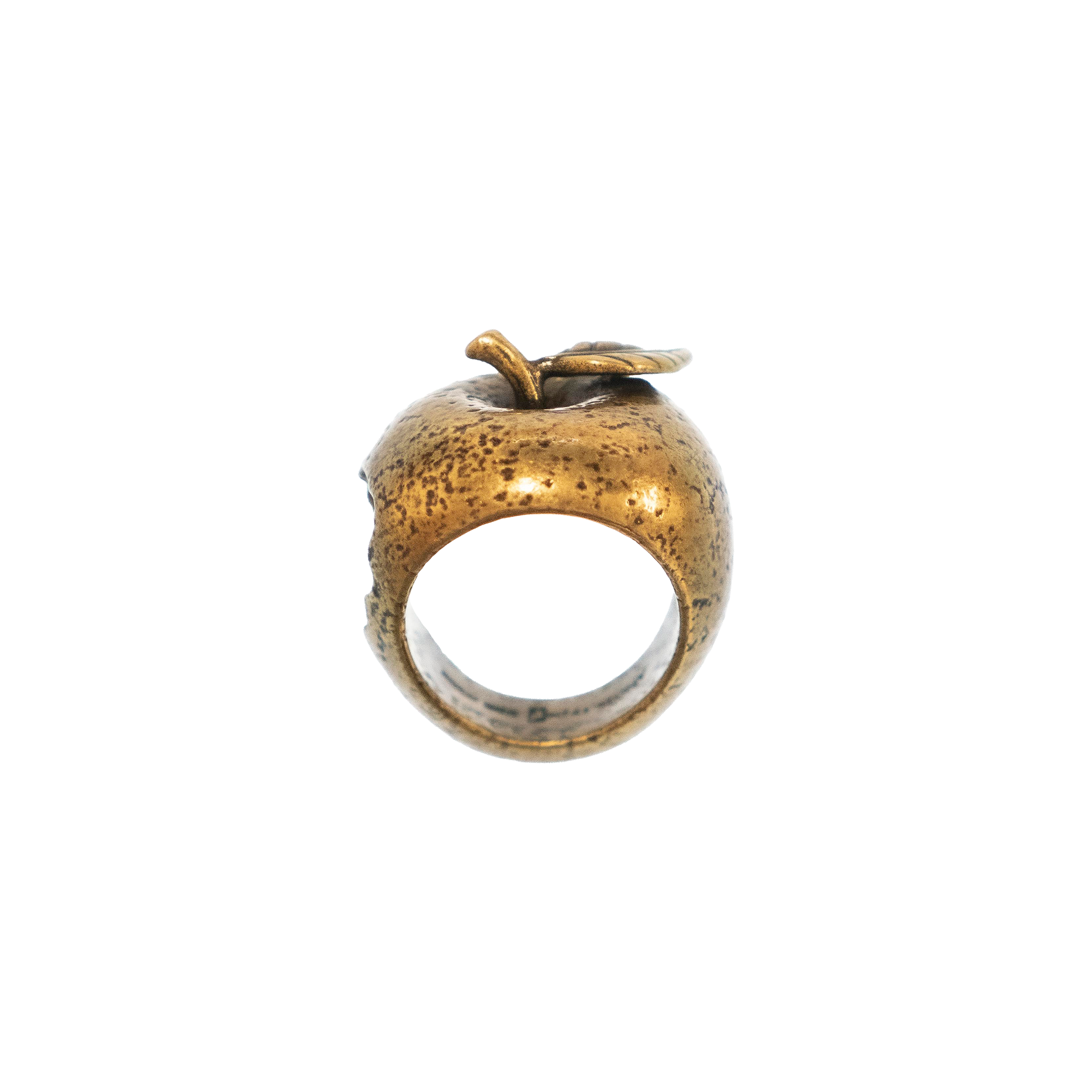 ANGELtype Malus Ring in Raw Brass – Hand Finished Apple Motif Ring