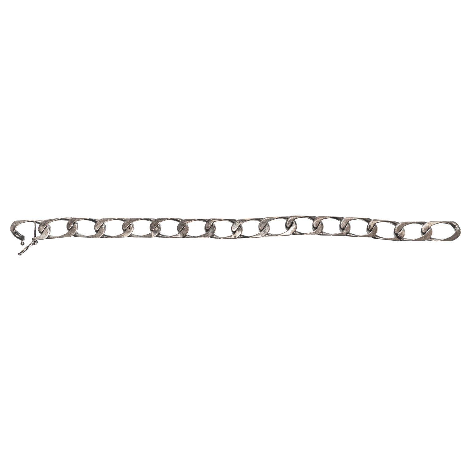 ANGELtype Heirloom Bracelet laid flat – Oxidized Sterling Silver Link Bracelet