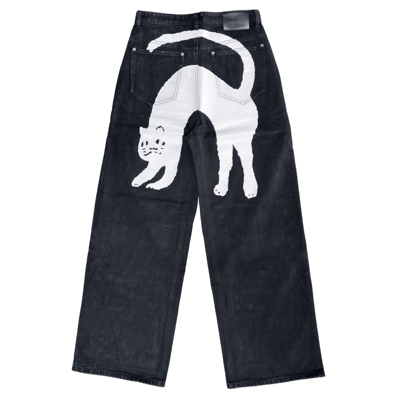 ANGELtype Catvisu Jeans 3.0 flat – 14oz Heavyweight Wide Leg Cat Print Denim