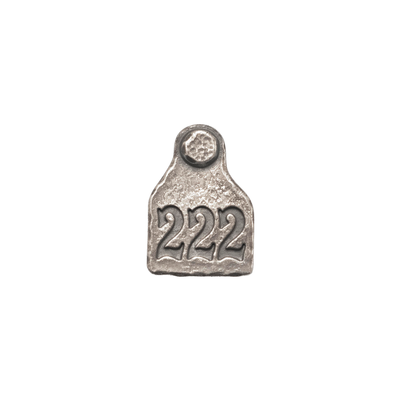 ANGELtype Object Earring – .925 Sterling Silver Livestock Tag Earring Engraved 222