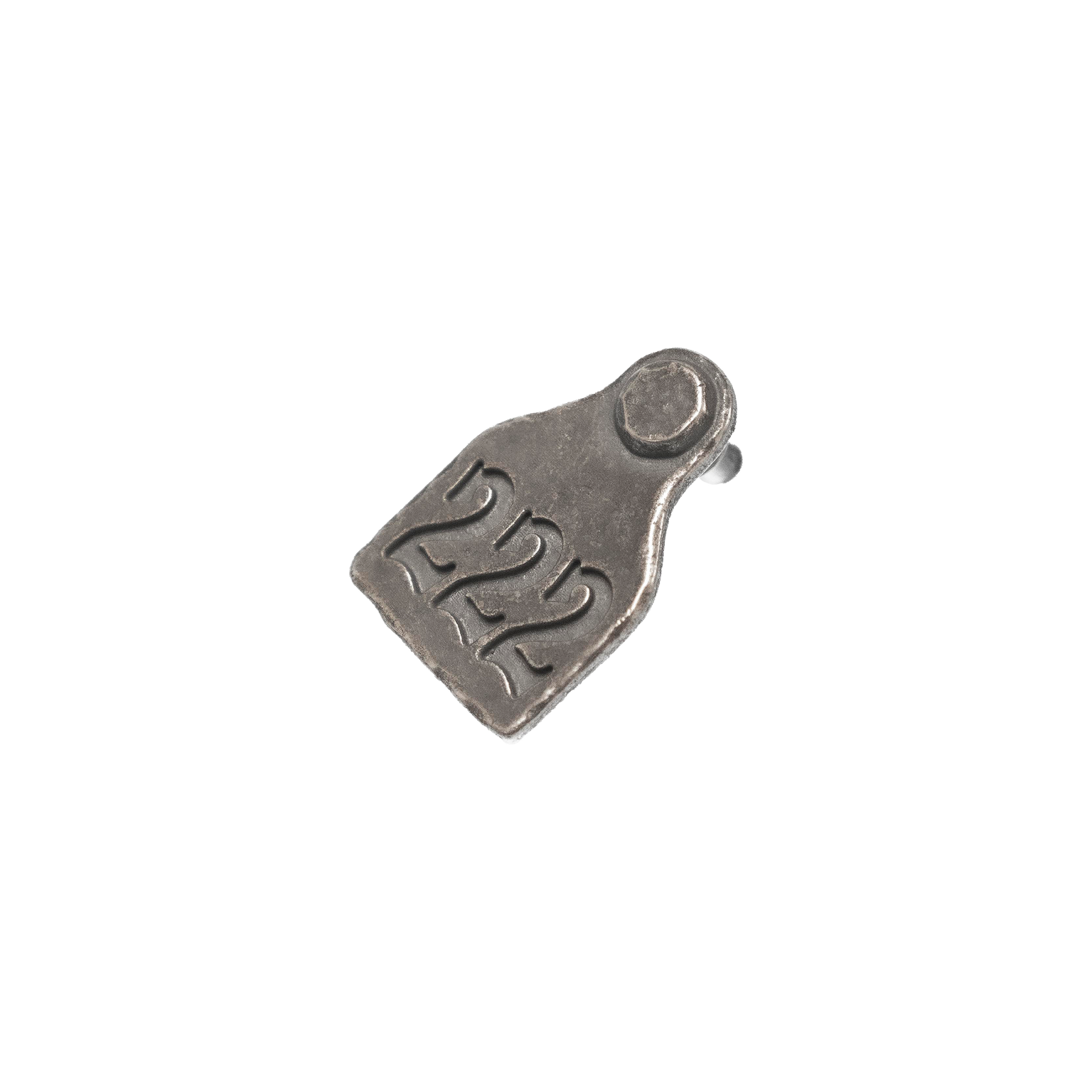 ANGELtype Object Earring angled – Distressed Sterling Silver Sculptural Earring