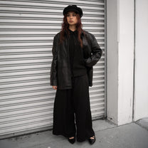 PANELED SHEEPSKIN LEATHER JACKET - angeltype