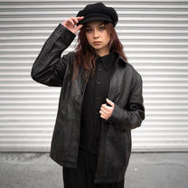 PANELED SHEEPSKIN LEATHER JACKET - angeltype