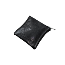 ANGELtype Leather Jewelry Pouch v3 – Black Cow Leather Zipper Pouch Debossed Logo