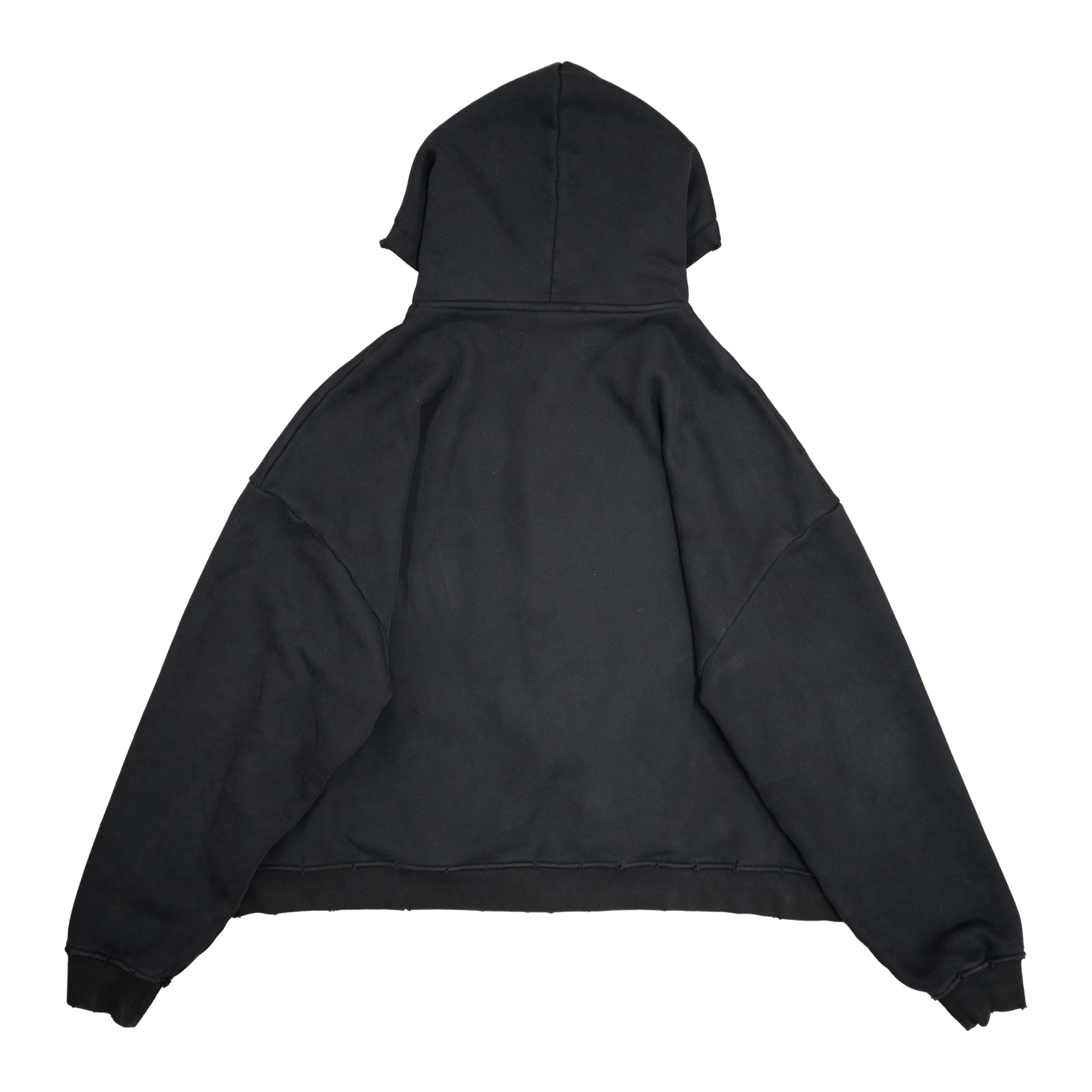 ANGELtype Rippled Zipper Hoodie back – Oversized Cropped Heavyweight Hoodie
