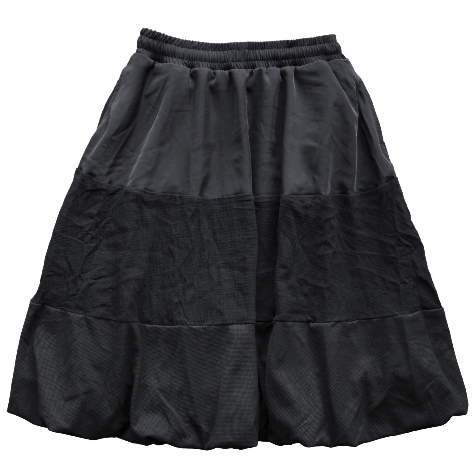 ANGELtype Tiered Bubble Skirt back – Elastic Waist Tiered Skirt Deep Pockets
