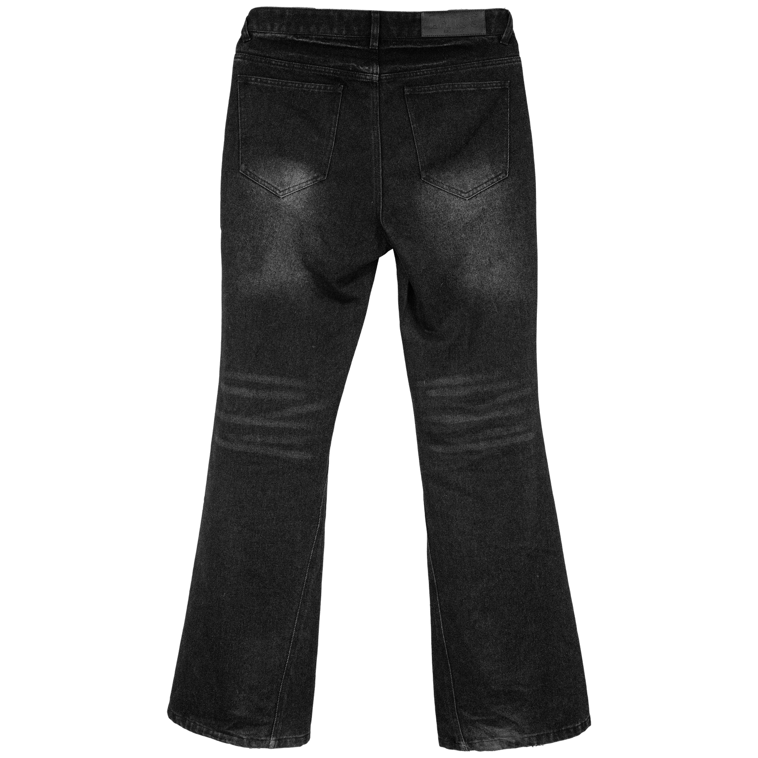ANGELtype LANGE Twisted Flare Jeans back – Twisted Leg Pattern Cotton Denim